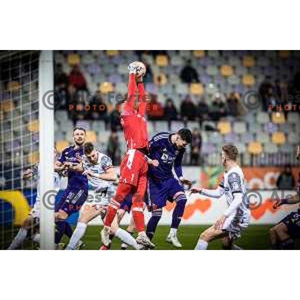 Adnan Golubovic in action during Prva liga Telemach football match between Maribor and Koper in Ljudski vrt, Maribor, Slovenia on April 8, 2023. Photo: Jure Banfi