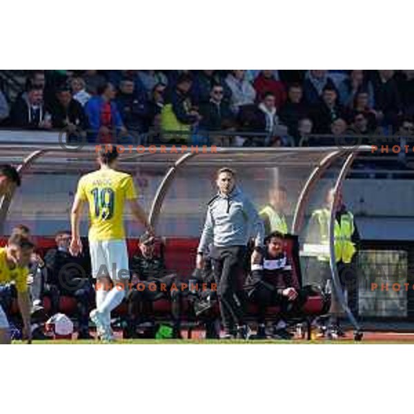 Ales Arnol in action during Prva Liga Telemach 2022-2023 football match between Bravo and Olimpija in Ljubljana, Slovenia on April 10, 2023 