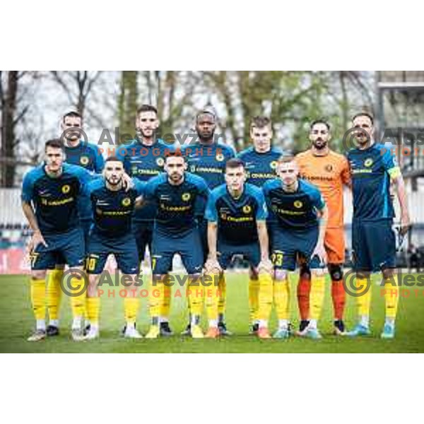 Celje starting eleven during Prva liga Telemach football match between Mura and Celje in Fazanerija, Murska Sobota, Slovenia on April 10, 2023. Photo: Jure Banfi