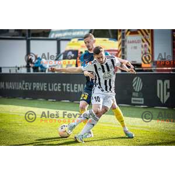 in action during Prva liga Telemach football match between Mura and Celje in Fazanerija, Murska Sobota, Slovenia on April 10, 2023. Photo: Jure Banfi