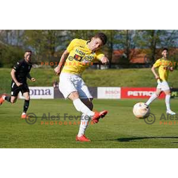 Tamar Svetlin in action during Prva Liga Telemach 2022-2023 football match between Bravo and Olimpija in Ljubljana, Slovenia on April 10, 2023 