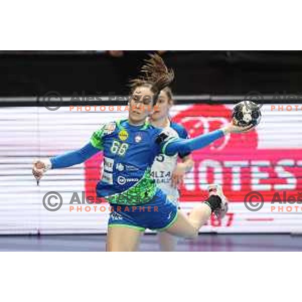 Tija Gomilar Zickero in action during World Cup 2023 Qualification match between Slovenia and Italy in Ljubljana, Slovenia on April 12, 2023 