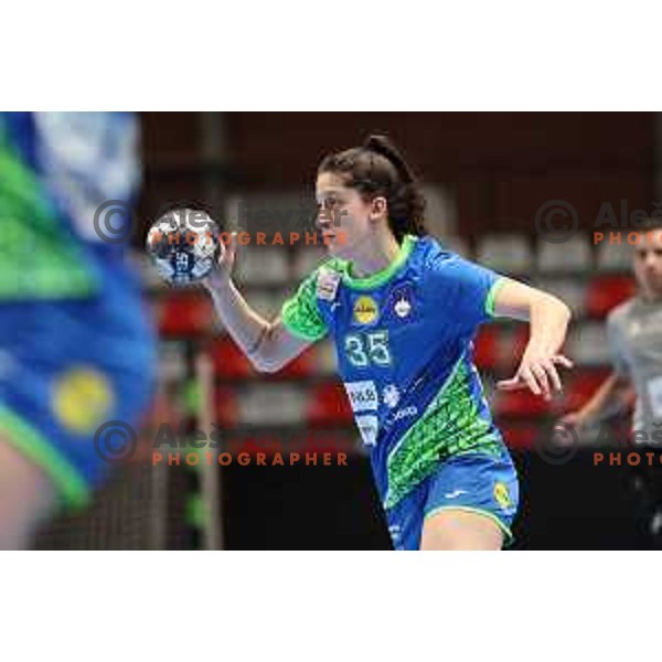 Ema Hrvatin in action during World Cup 2023 Qualification match between Slovenia and Italy in Ljubljana, Slovenia on April 12, 2023