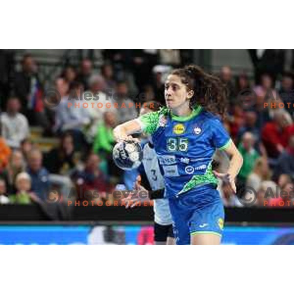 Ema Hrvatin in action during World Cup 2023 Qualification match between Slovenia and Italy in Ljubljana, Slovenia on April 12, 2023