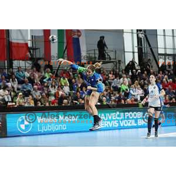 Ana Abina in action during World Cup 2023 Qualification match between Slovenia and Italy in Ljubljana, Slovenia on April 12, 2023
