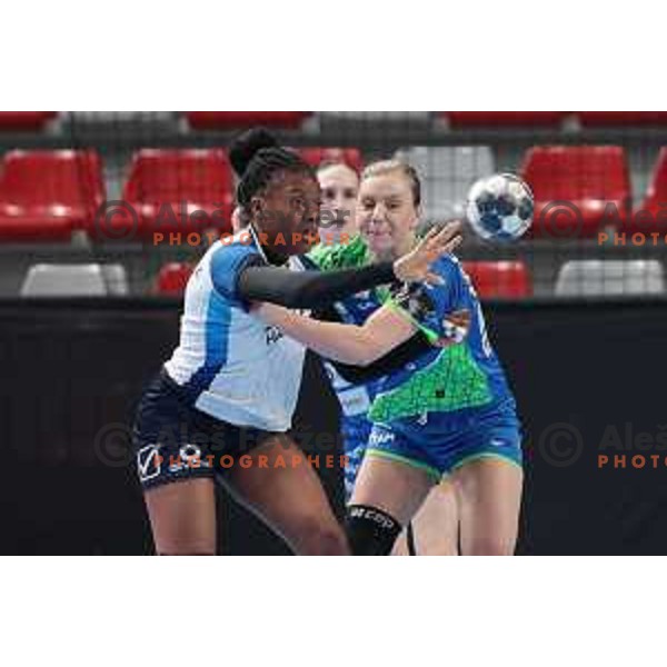 Barbara Lazovic in action during World Cup 2023 Qualification match between Slovenia and Italy in Ljubljana, Slovenia on April 12, 2023 