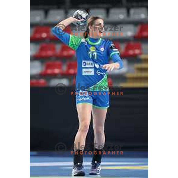 Ana Abina in action during World Cup 2023 Qualification match between Slovenia and Italy in Ljubljana, Slovenia on April 12, 2023