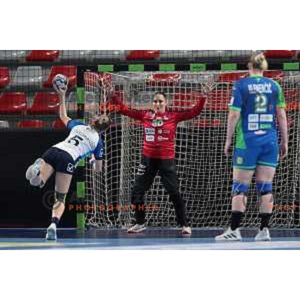 Tajda Tripkovic in action during World Cup 2023 Qualification match between Slovenia and Italy in Ljubljana, Slovenia on April 12, 2023 