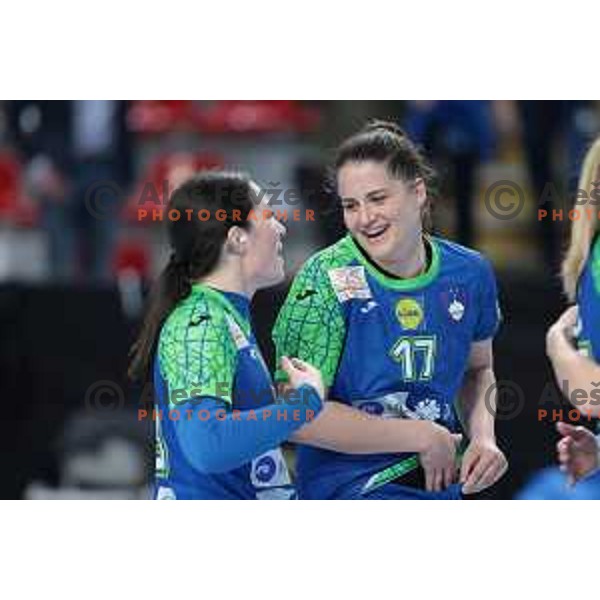 Maja Svetik and Natasa Ljepoja during World Cup 2023 Qualification match between Slovenia and Italy in Ljubljana, Slovenia on April 12, 2023