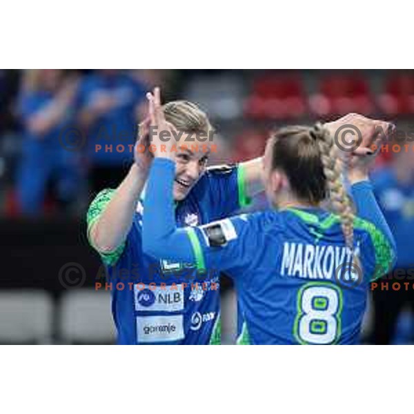 Barbara Lazovic in action during World Cup 2023 Qualification match between Slovenia and Italy in Ljubljana, Slovenia on April 12, 2023 