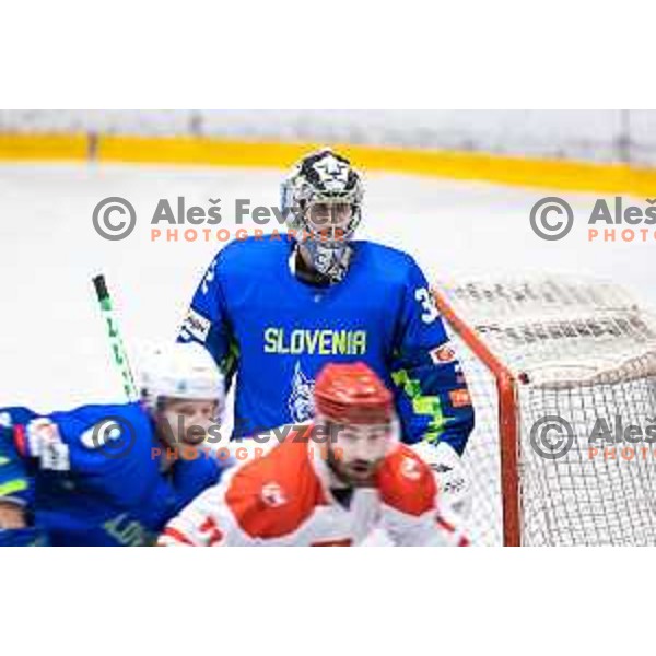 in action during friendly ice hockey match between Slovenia and Poland in Ledna Dvorana, Maribor, Slovenia on April 13, 2023. Photo: Jure Banfi