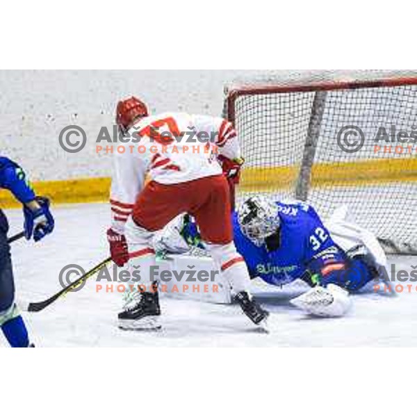in action during friendly ice hockey match between Slovenia and Poland in Ledna Dvorana, Maribor, Slovenia on April 13, 2023. Photo: Jure Banfi