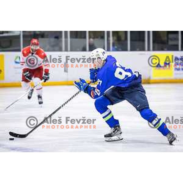in action during friendly ice hockey match between Slovenia and Poland in Ledna Dvorana, Maribor, Slovenia on April 13, 2023. Photo: Jure Banfi