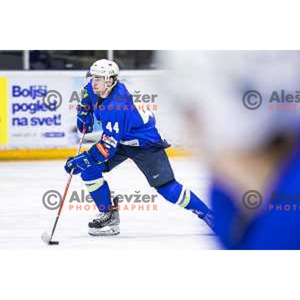 in action during friendly ice hockey match between Slovenia and Poland in Ledna Dvorana, Maribor, Slovenia on April 13, 2023. Photo: Jure Banfi