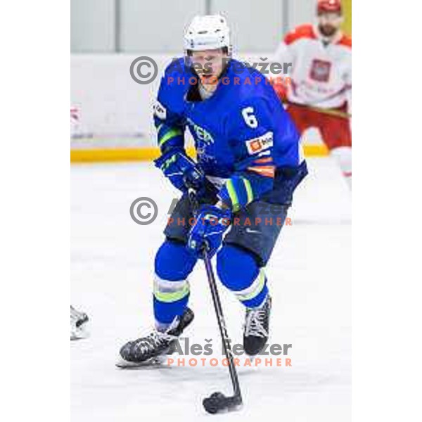 in action during friendly ice hockey match between Slovenia and Poland in Ledna Dvorana, Maribor, Slovenia on April 13, 2023. Photo: Jure Banfi