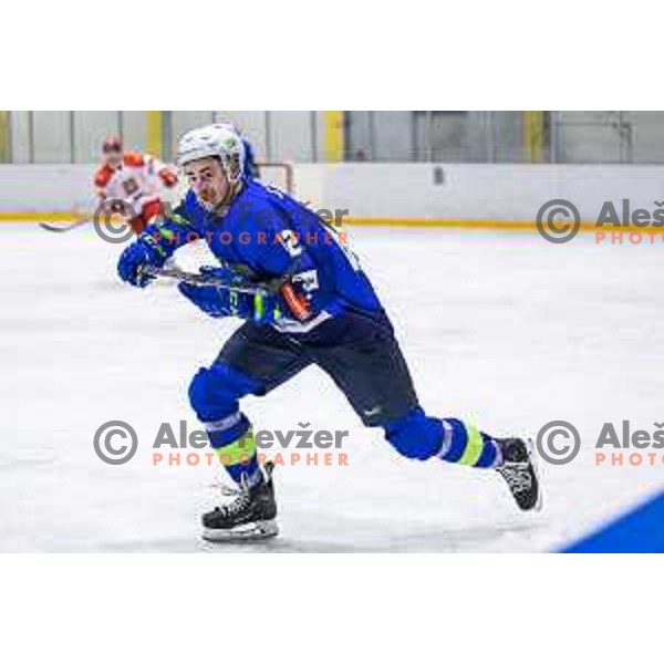 in action during friendly ice hockey match between Slovenia and Poland in Ledna Dvorana, Maribor, Slovenia on April 13, 2023. Photo: Jure Banfi