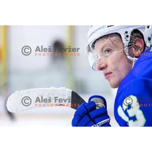 in action during friendly ice hockey match between Slovenia and Poland in Ledna Dvorana, Maribor, Slovenia on April 13, 2023. Photo: Jure Banfi