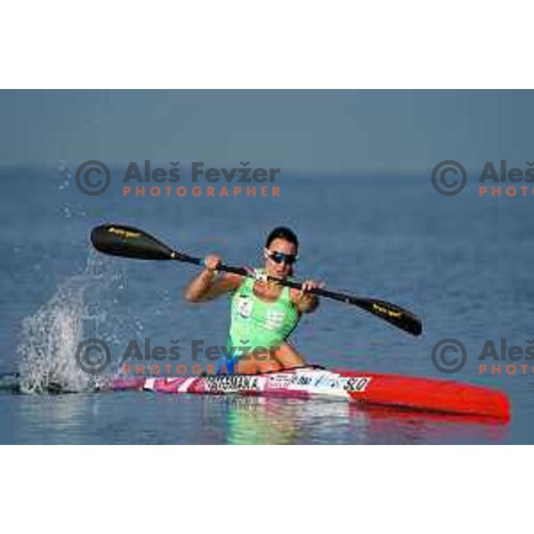 Anja Osterman during kayak practice session in Ankaran, Slovenia on October 6, 2022 