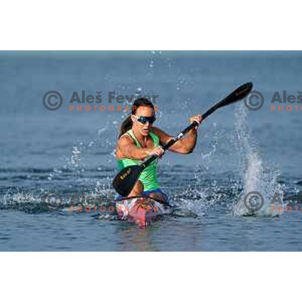 Anja Osterman during kayak practice session in Ankaran, Slovenia on October 6, 2022 