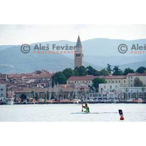 Spela Ponomarenko Janic during kayak practice session in Zusterna, Koper, Slovenia on October 6, 2022