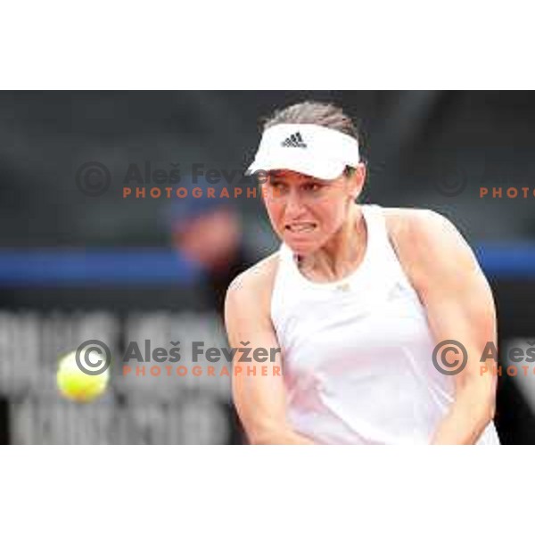 Kaja Juvan (SLO) in action during Bilie Jean King Cup between Slovenia and Romania in SRC Bonifika, Koper, Slovenia on April 14, 2023