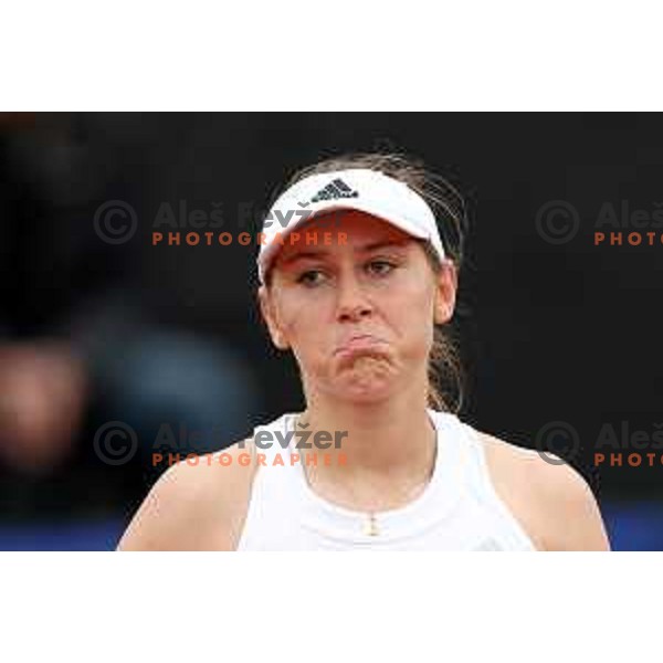 Kaja Juvan (SLO) in action during Bilie Jean King Cup between Slovenia and Romania in SRC Bonifika, Koper, Slovenia on April 14, 2023