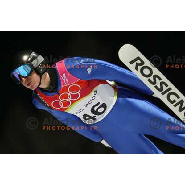 Michael Uhrmann at 90 m individual ski jumping event in Pragelato at Torino 2006 Winter Olympic games, Italy on February 12, 2006