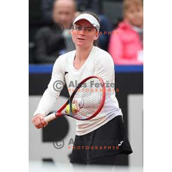 Tamara Zidansek (SLO) in action during Bilie Jean King Cup between Slovenia and Romania in SRC Bonifika, Koper, Slovenia on April 14, 2023