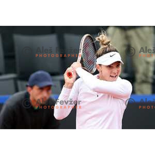 Jacqueline Adina Cristian (ROU) in action during Bilie Jean King Cup between Slovenia and Romania in SRC Bonifika, Koper, Slovenia on April 14, 2023