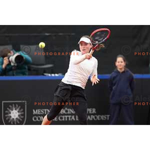 Tamara Zidansek (SLO) in action during Bilie Jean King Cup between Slovenia and Romania in SRC Bonifika, Koper, Slovenia on April 14, 2023
