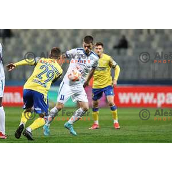 in action during Prva liga Telemach 2022-2023 football match between FC Koper and ND Gorica at SRC Bonifika, Koper, Slovenia on April 14, 2023