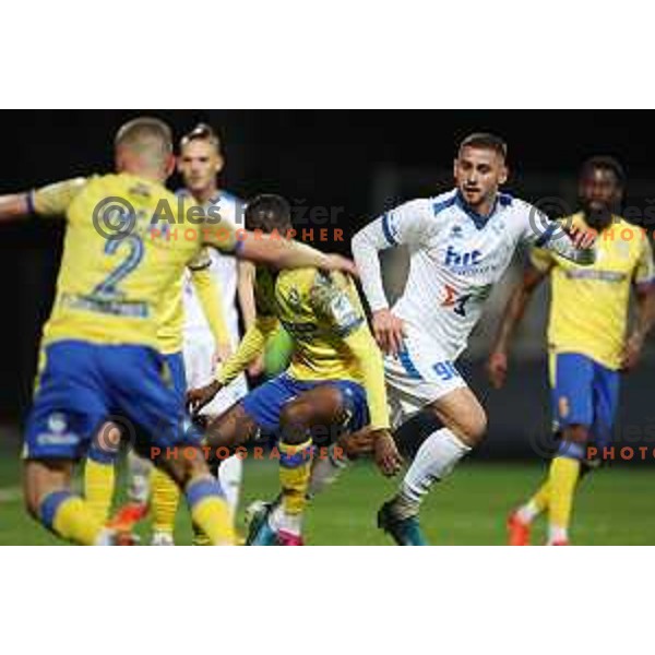 in action during Prva liga Telemach 2022-2023 football match between FC Koper and ND Gorica at SRC Bonifika, Koper, Slovenia on April 14, 2023