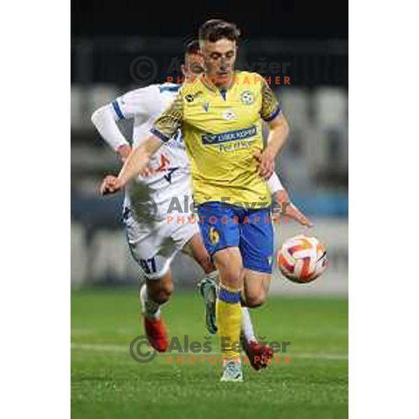 in action during Prva liga Telemach 2022-2023 football match between FC Koper and ND Gorica at SRC Bonifika, Koper, Slovenia on April 14, 2023
