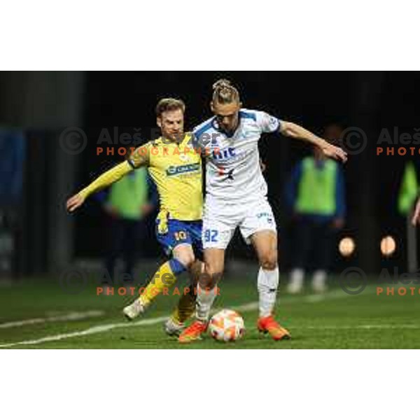 in action during Prva liga Telemach 2022-2023 football match between FC Koper and ND Gorica at SRC Bonifika, Koper, Slovenia on April 14, 2023