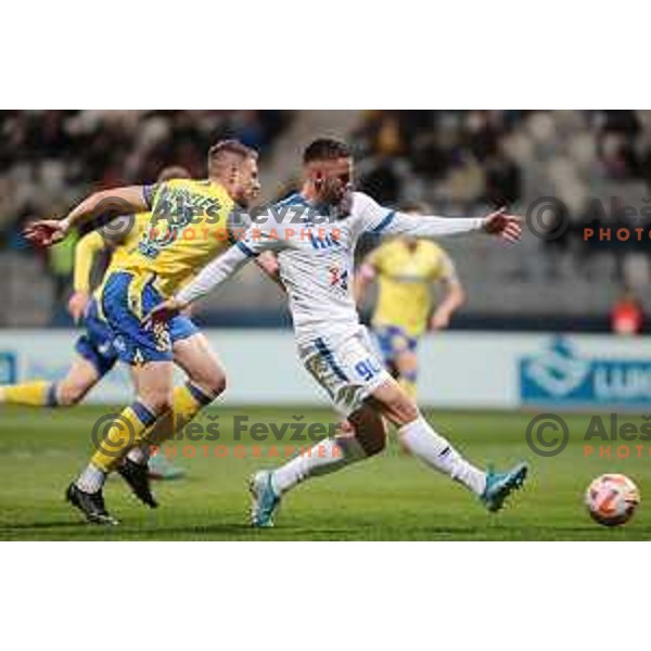 in action during Prva liga Telemach 2022-2023 football match between FC Koper and ND Gorica at SRC Bonifika, Koper, Slovenia on April 14, 2023