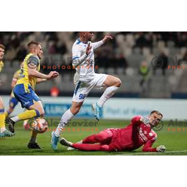 in action during Prva liga Telemach 2022-2023 football match between FC Koper and ND Gorica at SRC Bonifika, Koper, Slovenia on April 14, 2023