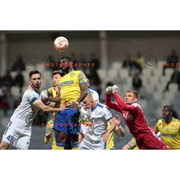 in action during Prva liga Telemach 2022-2023 football match between FC Koper and ND Gorica at SRC Bonifika, Koper, Slovenia on April 14, 2023