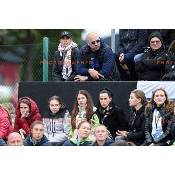 Marko Milic and Vesna Milic during Bilie Jean King Cup between Slovenia and Romania in SRC Bonifika, Koper, Slovenia on April 14, 2023