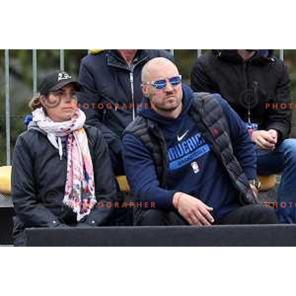 Marko Milic and Vesna Milic during Bilie Jean King Cup between Slovenia and Romania in SRC Bonifika, Koper, Slovenia on April 14, 2023