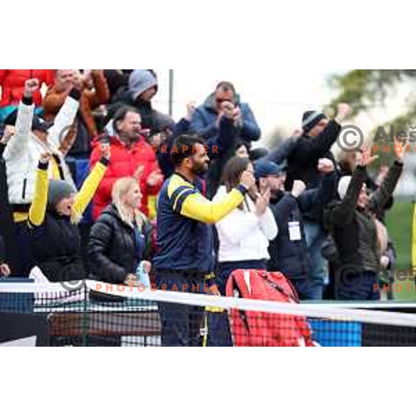 Horia Tecau in action during Bilie Jean King Cup between Slovenia and Romania in SRC Bonifika, Koper, Slovenia on April 14, 2023