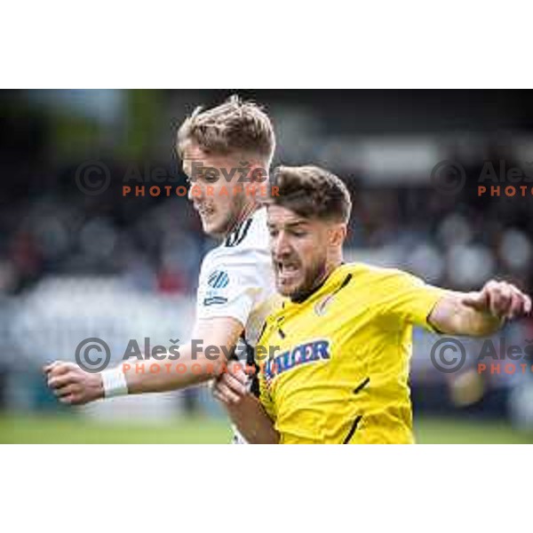 Niko Kasalo in action during Prva liga Telemach football match between Mura and Radomlje in Fazanerija, Murska Sobota, Slovenia on April 15, 2023. Photo: Jure Banfi