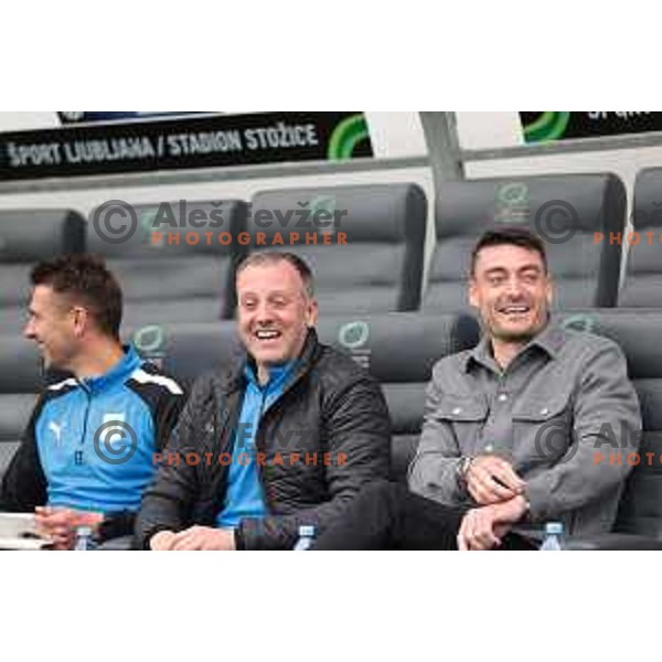 Pablo Arteta and Albert Riera during Prva Liga Telemach 2022-2023 football match between Olimpija and Maribor in SRC Stozice, Ljubljana, Slovenia on April 16, 2023