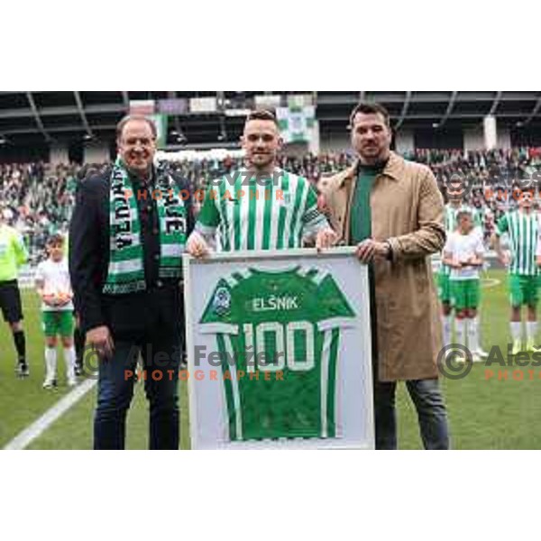 Adam Delius, Timi Max Elsnik and Goran Boromisa prior Prva Liga Telemach 2022-2023 football match between Olimpija and Maribor in SRC Stozice, Ljubljana, Slovenia on April 16, 2023