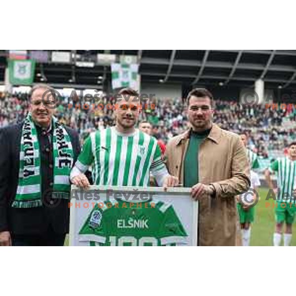 Adam Delius, Timi Max Elsnik and Goran Boromisa prior Prva Liga Telemach 2022-2023 football match between Olimpija and Maribor in SRC Stozice, Ljubljana, Slovenia on April 16, 2023