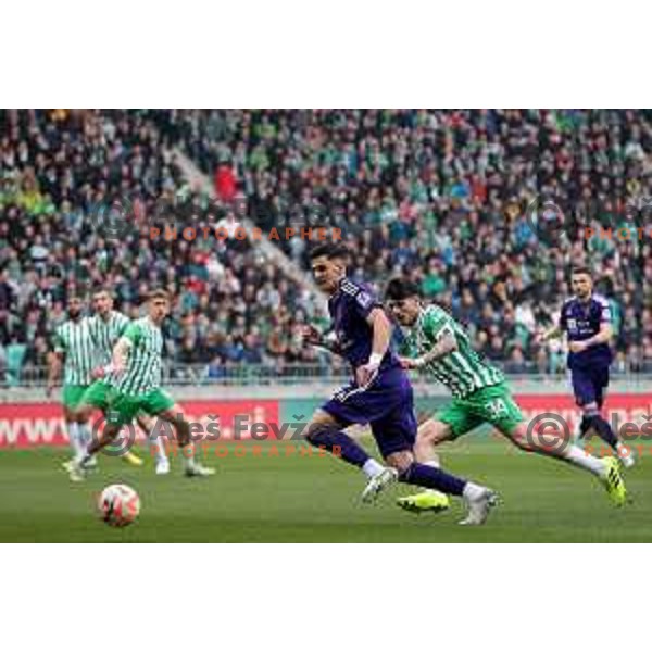 Marko Tolic in action during Prva Liga Telemach 2022-2023 football match between Olimpija and Maribor in SRC Stozice, Ljubljana, Slovenia on April 16, 2023