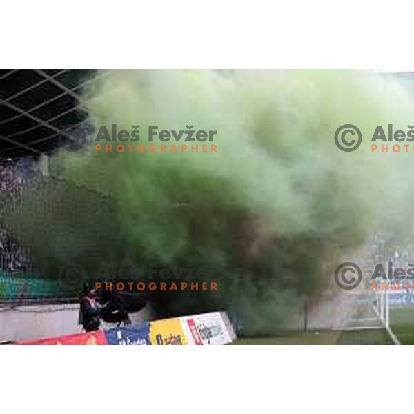 during Prva Liga Telemach 2022-2023 football match between Olimpija and Maribor in SRC Stozice, Ljubljana, Slovenia on April 16, 2023