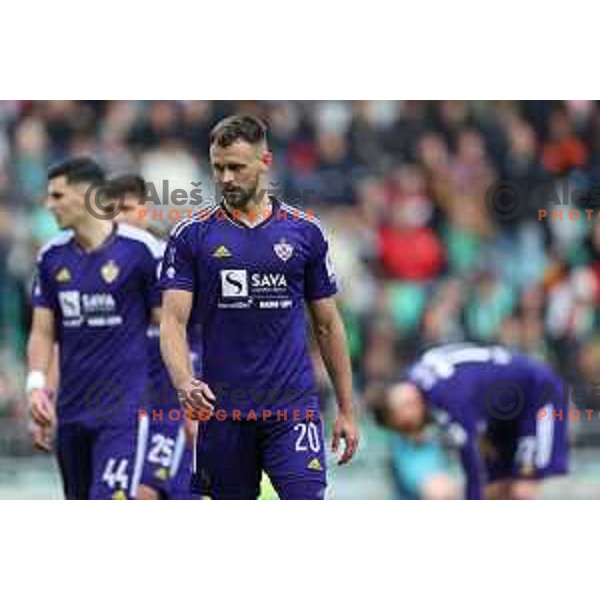 Max Watson in action during Prva Liga Telemach 2022-2023 football match between Olimpija and Maribor in SRC Stozice, Ljubljana, Slovenia on April 16, 2023