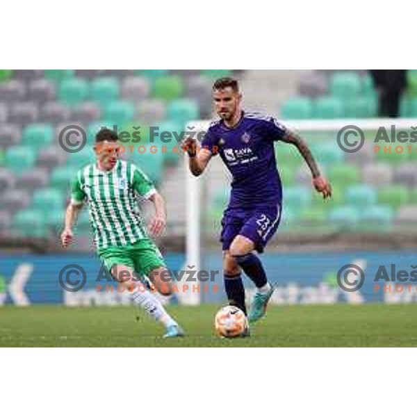 Luka Uskokovic in action during Prva Liga Telemach 2022-2023 football match between Olimpija and Maribor in SRC Stozice, Ljubljana, Slovenia on April 16, 2023