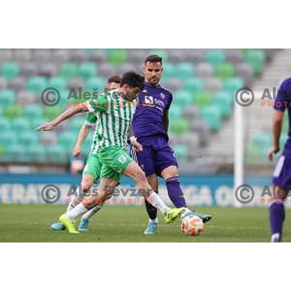 Luka Uskokovic in action during Prva Liga Telemach 2022-2023 football match between Olimpija and Maribor in SRC Stozice, Ljubljana, Slovenia on April 16, 2023