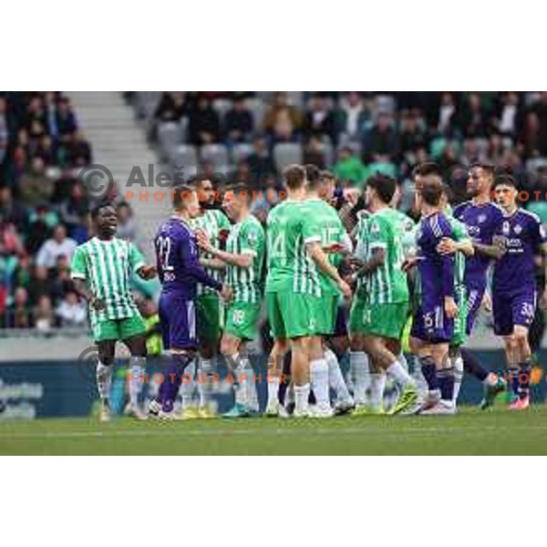 in action during Prva Liga Telemach 2022-2023 football match between Olimpija and Maribor in SRC Stozice, Ljubljana, Slovenia on April 16, 2023